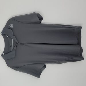 Reebok large grey speedwick athletic short sleeve polo shirt